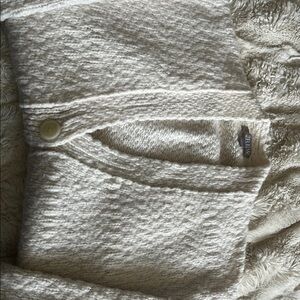 Cream Knit Cardigan with Button. EUC